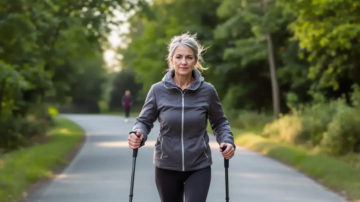 Volgens specialisten: nordic walking, vaak als mild beschouwd, kan onzichtbare kniebeschadigingen veroorzaken en uw houding aantasten